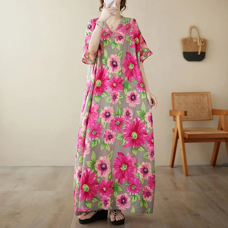 Summer Dress for Women Clothing Long Dress Fashion Clothes Cotton Vintage Harajuku Elegant Streetwear Maxi Beach Dresses