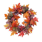 50cm Fall Wreath with Autumn Leaves and Berries for Front Door Decoration for Thanksgiving and Seasonal Display