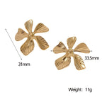 Dainty Flower Stainless Steel PVD Plated Stud Earrings for Ladies Tragus Piercing Fashionable Everyday Jewelry for Women