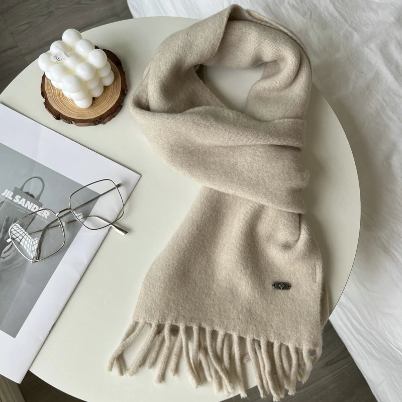 Women New Scarf Autumn Winter Pure Color Scarve Femme Knitted Fashion Shawl Unisex For Women