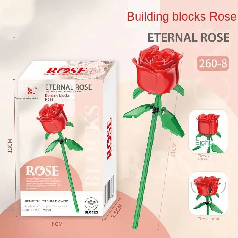 Valentine's Day Rose Building Blocks immortal bouquet puzzle puzzle pieces toy toy gift decorations