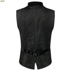 Men Steampunk Renaissance Cosplay Medieval Gothic Waistcoat Vest Vintage Vicotiran Jacquard Swallow Top Noble Fiveshell Costume