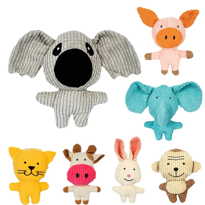 Cute Dog Plush Toys Teething Chew Squeak Dog Toys For Small Medium Breed Cat Bite Resistant Squeaky Juguetes Para Perros Cat Toy