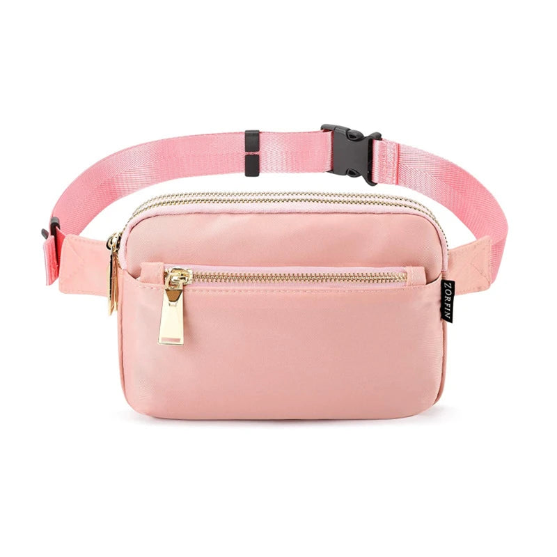 Fanny Pack Women's Waist Bag Fashion Belt Bags Women Waist Pack Dual Zipper Waterproof Crossbody Bag Ladies Bum Hip Bag