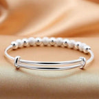 Charms 925 Silver-Color Luxury Beads Bracelets Bangles Cute For Women Fashion Party Wedding Jewelry Adjustable