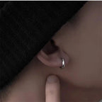 12MM Hoops Earrings For Men Jewelry Personality 925 Sterling Silver Earrings Male Party Accessories