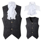 2024  Vest Men Renaissance Steampunk Coat Gothic Jacquard Waistcoat Single Breasted Business Formal Dress Vest for Suit
