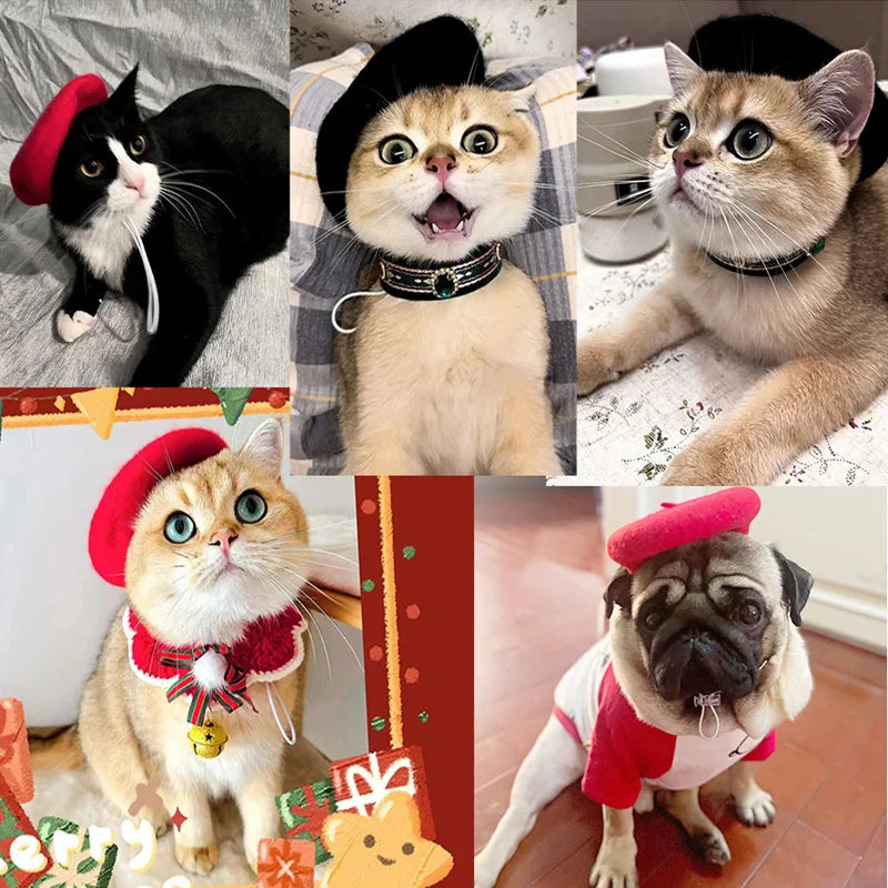 Pet Hats Dog Hat Accessories Pets Grooming Dress Up Cap Cute Beret Mini Decorative Cat Headwear Puppy Painter Felt Hat
