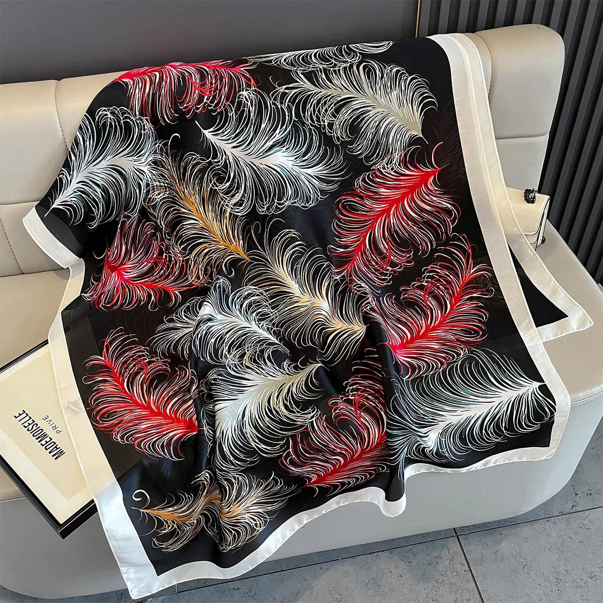 New Women Scarves Spring Summer Autumn Luxury Print Thin Light Satin Scarf Fashion Wrap Shawls 55 Colors Elegant Bandana Poncho