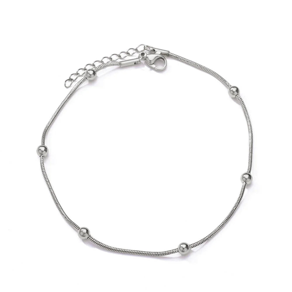 Anklets For Women Summer Beach Accessories Stainless Steel Geometric Chain Anklet Gold Color Leg Bracelets Bodychain Gifts