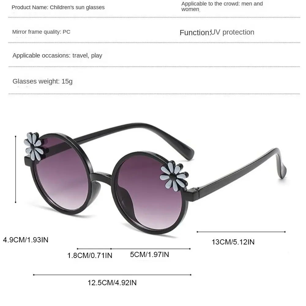 Shades Flower Sunglasses Anti Radiation Glass Kid Sunglasses Blocking Sunglasses Sun Protection Round Frame Children Eyeglass