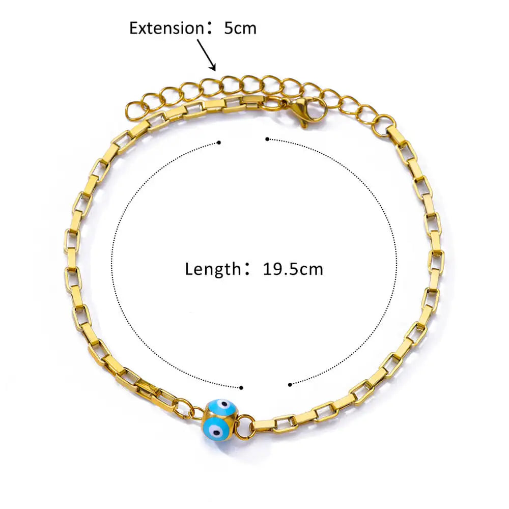 Anklets For Women Stainless Steel Anklets Stone Beade Anklet Boho Leg Bracelets Jewelry Summer Beach Accessories
