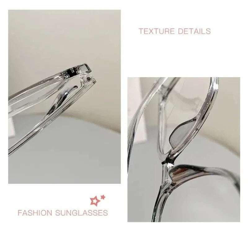 Anti-blue Light Glasses for Women with Regular Eyeglass Frame Finished Retro Flat Light Frame