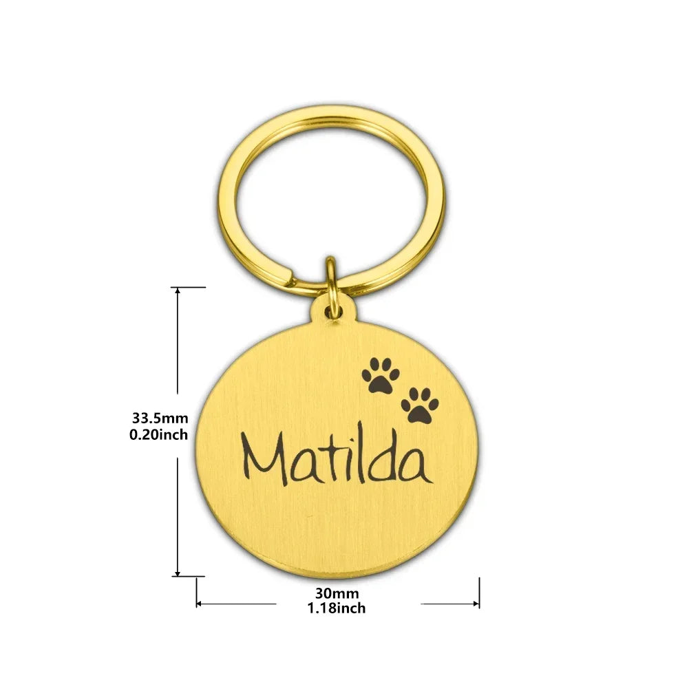 Custom Tags Personalized Cat Puppy ID Tag Free Engraved Pet Dog ID Tag Pet Dog Collar Accessories Custom Dogs Anti-lost Name Tags Pendant
