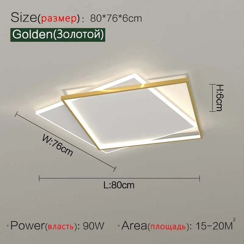 Bedroom Light Modern Minimalist Art Designer Suction Top High-end European Light Luxury Creative Ultra-thin Square Room Light