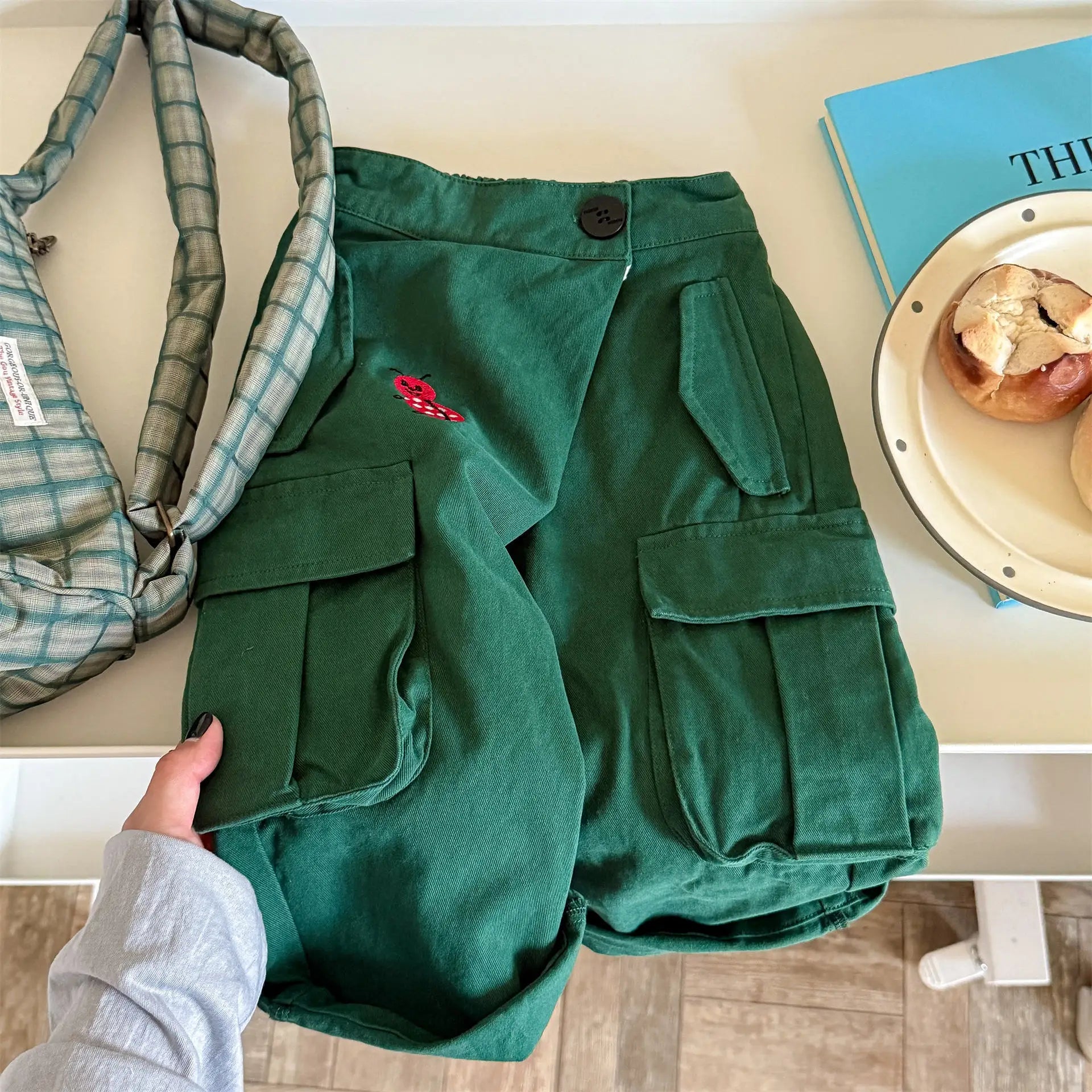 Children Pants 2025 Autumn New Children Clothing Korean Spring Autumn Washed Cotton Work Pants for Girls and Boys