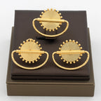 Statement Earrings and Ring  Jewelry Set for Women 18k Gold Plated Stud Earrings and Finger Ring Weddings Bridal Jewelry Set