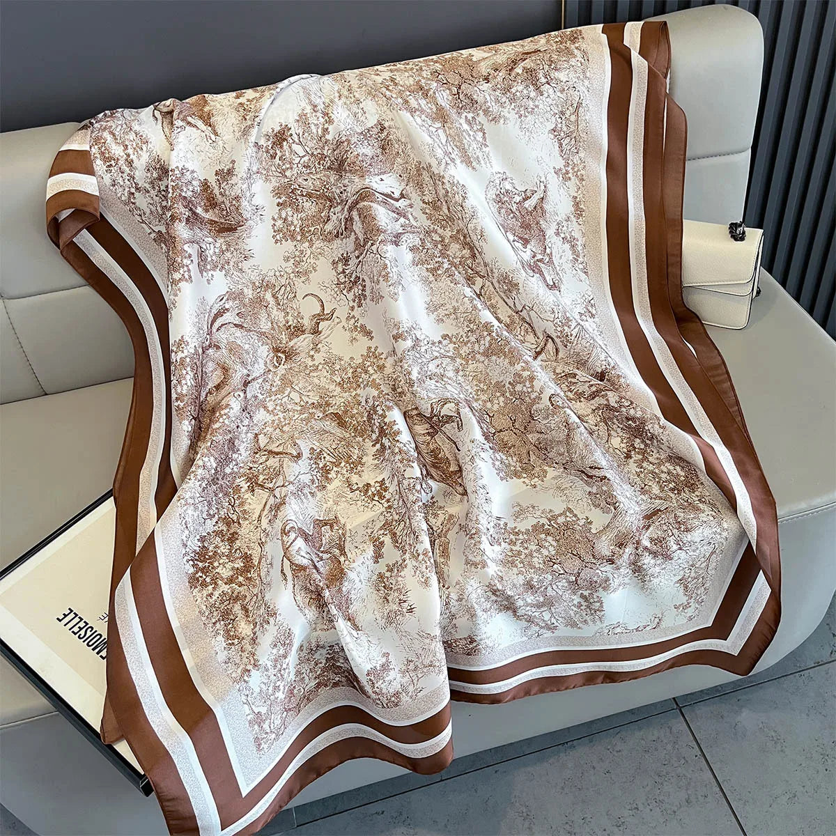 New Women Scarves Spring Summer Autumn Luxury Print Thin Light Satin Scarf Fashion Wrap Shawls 55 Colors Elegant Bandana Poncho