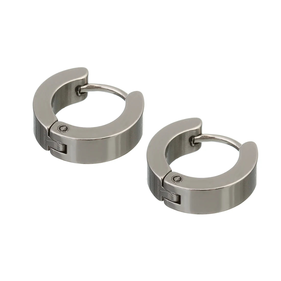 1Pair 14mm Colorful Stainless Steel Round Stud Popular Earring Hoops For Women Simple Metal Circle Small Earrings Jewelry Supply