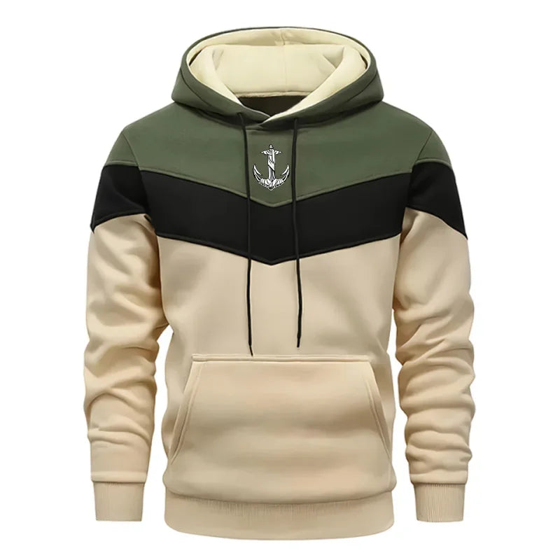 Versatile Men's Sweatshirts Sports Drawstring Hot Sales Autumn Winter Jogging Hoodies Outdoors Quality Casual Daily Tricolor Top