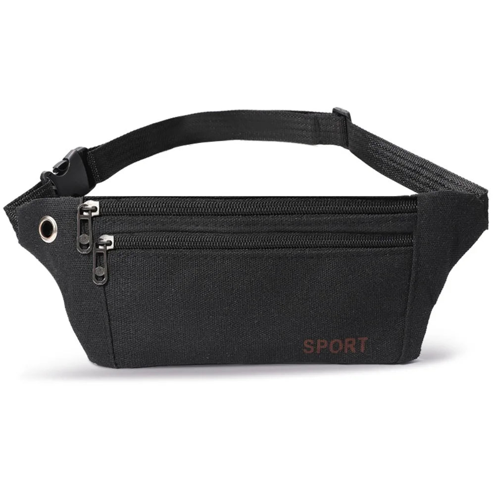 Fanny Pack Running Bags Waist Belt Bag For Women Men Canvas Purse Travel Camping Hiking Pocket Belly Pouch For Phone Coins
