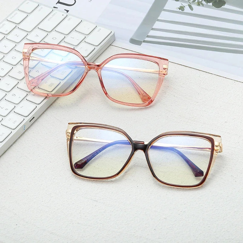 Vintage Glasses Frames For Women Latest Trends Fashion Square Transparent Optical Lenses Anti Blue Light Clear Eyeglass Luxury