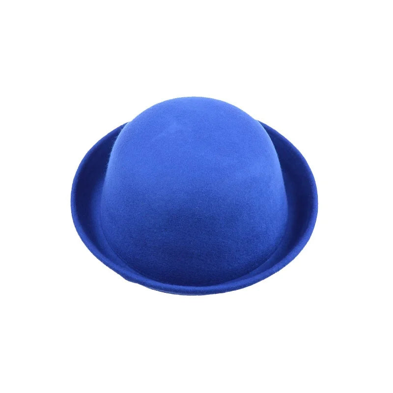 Fashion Winter Hat Fedora Vintage Women Children Trendy Wool Felt Bowler Derby Floppy Hats For Girls Women