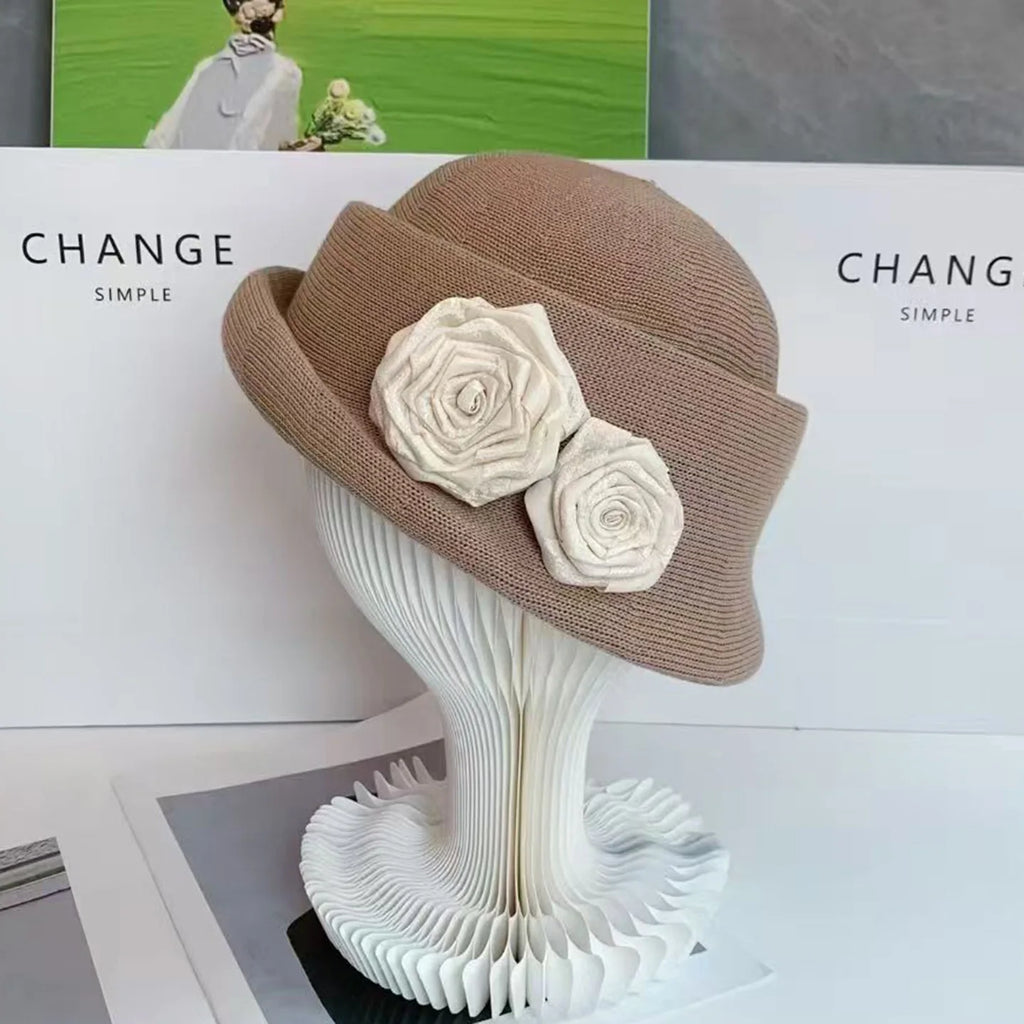 Women Hats Three-dimensional Flower Design  Styling Fedora  Autumn New Elegant Socialite Caps  Fascinator Cap MAXSITI U