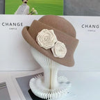Women Hats Three-dimensional Flower Design  Styling Fedora  Autumn New Elegant Socialite Caps  Fascinator Cap MAXSITI U