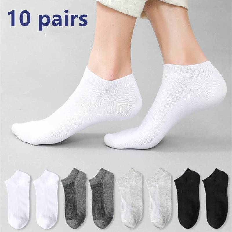 10/5/3MEN'S Mid-calf Socks Cotton Socks for All Seasons, Solid Colour and Versatile