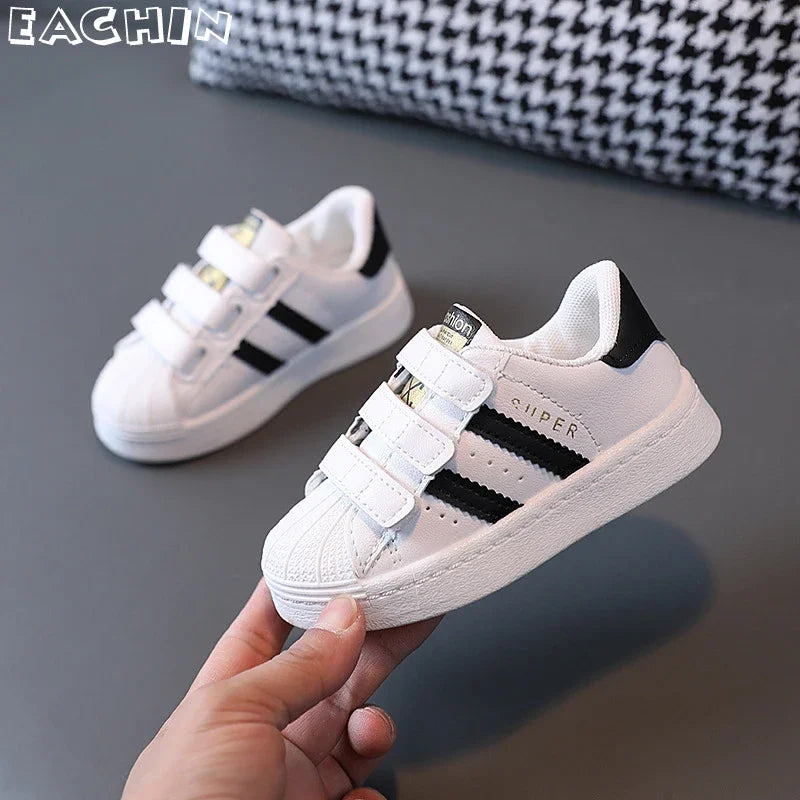 Children Shoes Children's Sneakers Kids Fashion Design White Non-slip Casual Shoes Boys Girls Hook Breathable Sneakers Toddler Outdoor Shoes