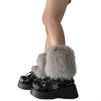 Faux Furs Leg Warmer,Warm Soft Cozy Fuzzy Leg Warmer Boot Cuffs Cover for Women Party Costumes Boot Sleeves Boot Covers