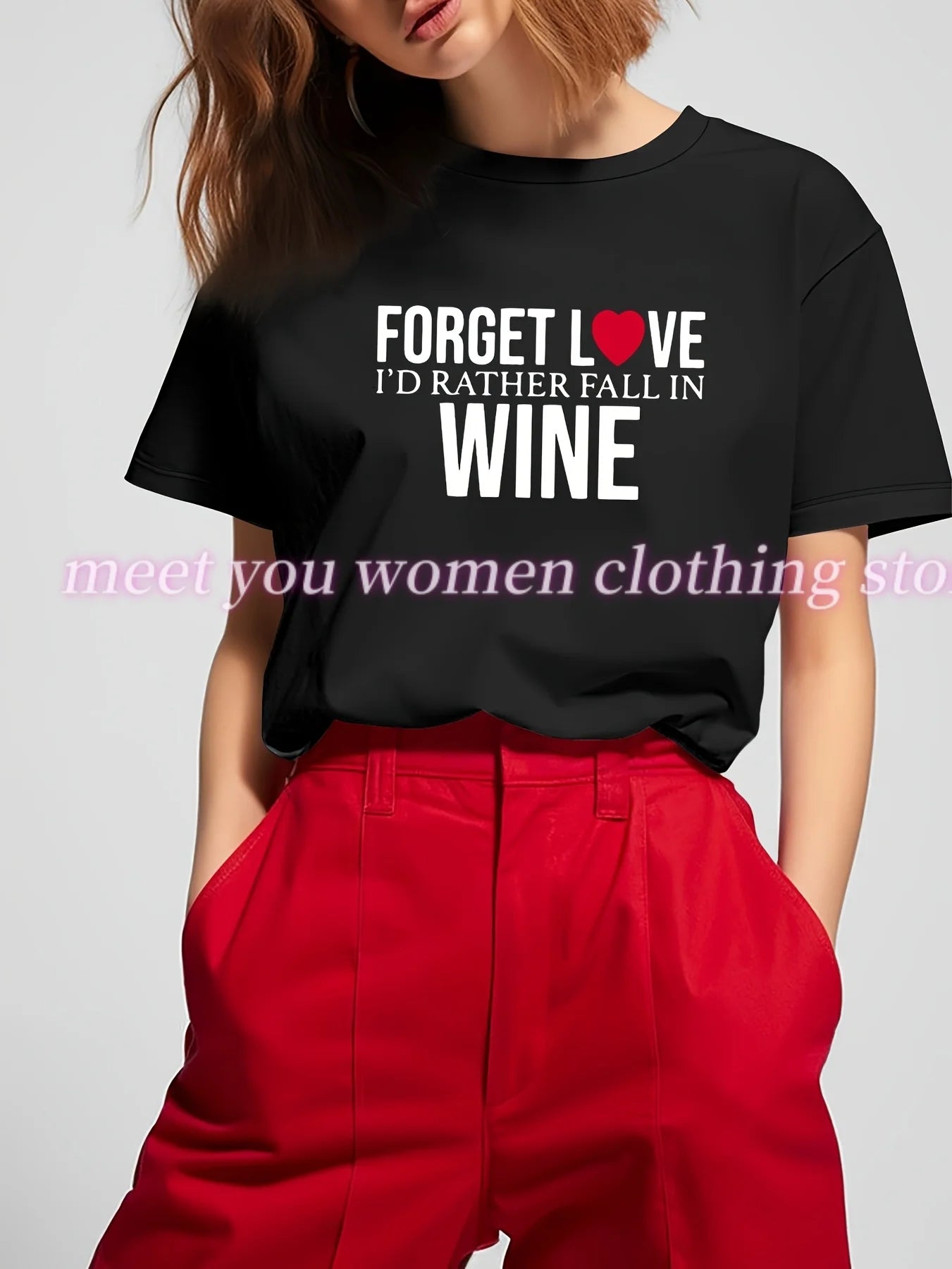 Valentine's Day LOVE  Print T-shirt Women Summer Retro American style Casual Short Sleeve  Girl Tops  Streetwear Couple teeses