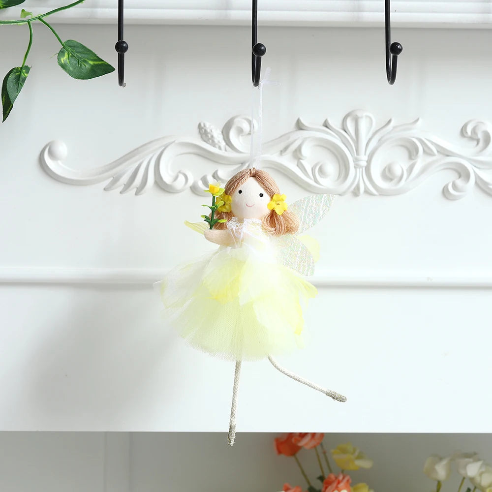 Easter Flower Fairy Skirt Elf Hanging Ornament Multi Colors Angel Girl Pendant Happy Easter Spring Party Decoration Kid Gifts