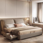 Bedroom Safe Wooden Bed Floor Double Comfortable Sleeping Large Size Bed Soft Fashion Interior Cama Matrimonial Furnitures