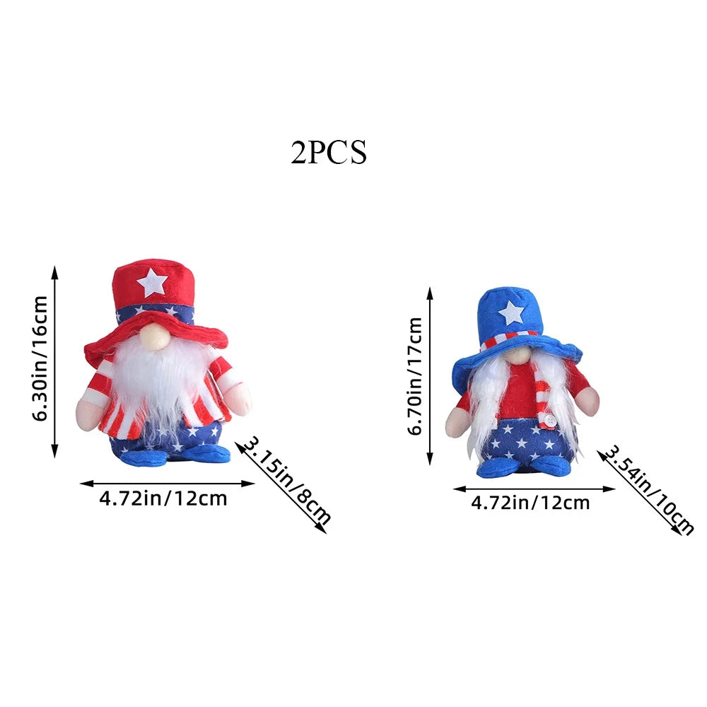 4th Of July Gnomes Set Independence Day Hanging Gnome Pendant Decorative Charm Ornaments For Holiday Window Wall Decoration