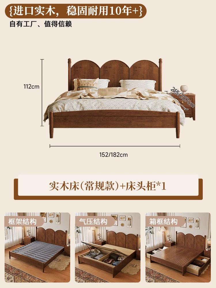 Bedroom Aesthetic Beds Unique Luxury Girls Nordic Storage Space Headboard Bed King Size Modern Lit Deux Place Home Decoration