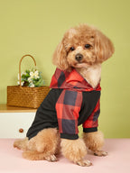 Pet Clothes for Dog Cat Puppy dog Hoodie Coat Plaid Paw Sweatshirt Dog Warm Outfits for Small Medium Dog for Daily Wear