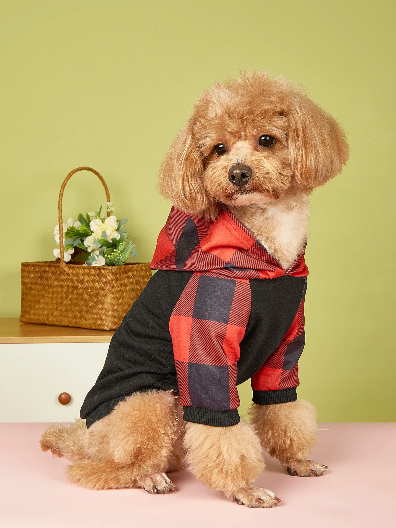 Pet Clothes for Dog Cat Puppy dog Hoodie Coat Plaid Paw Sweatshirt Dog Warm Outfits for Small Medium Dog for Daily Wear