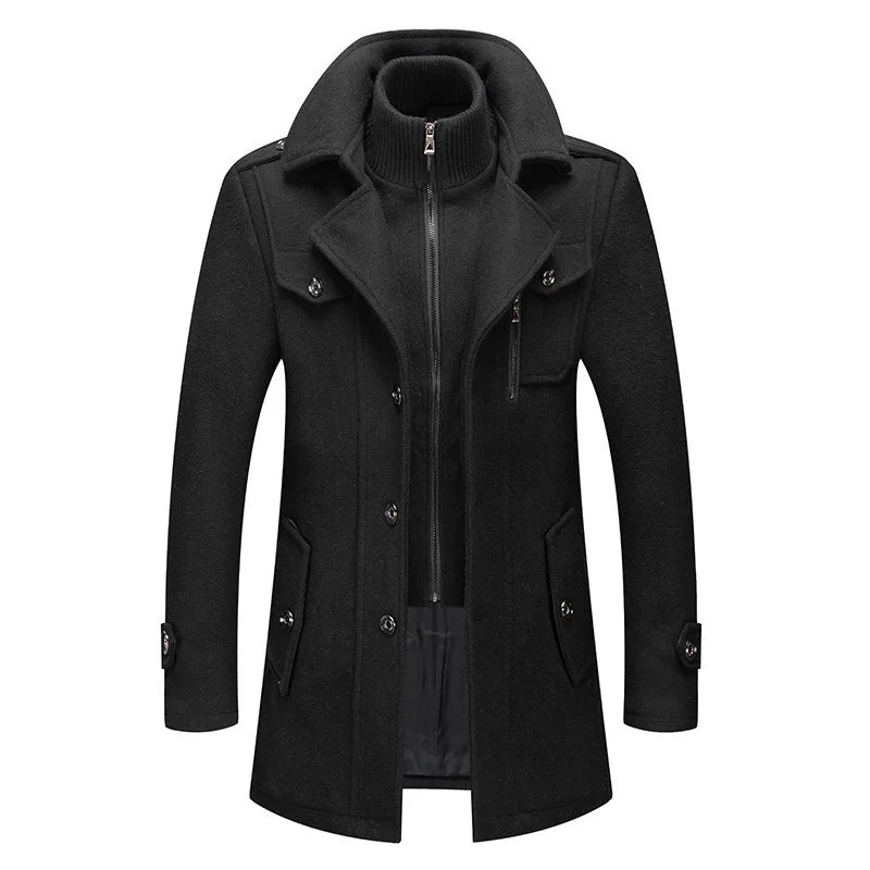 2024 Autumn/Winter Jackets for Men's Clothing Business Woolen Coats for Men Fashion Double Collar Cold Resistant