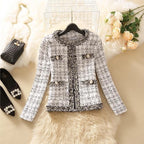 Women's Jackets  Women's Jacket Spring new Trendy Ladies Short Joker Temperament Small Fragrant Tweed Coat Tweed Coat Cardigan
