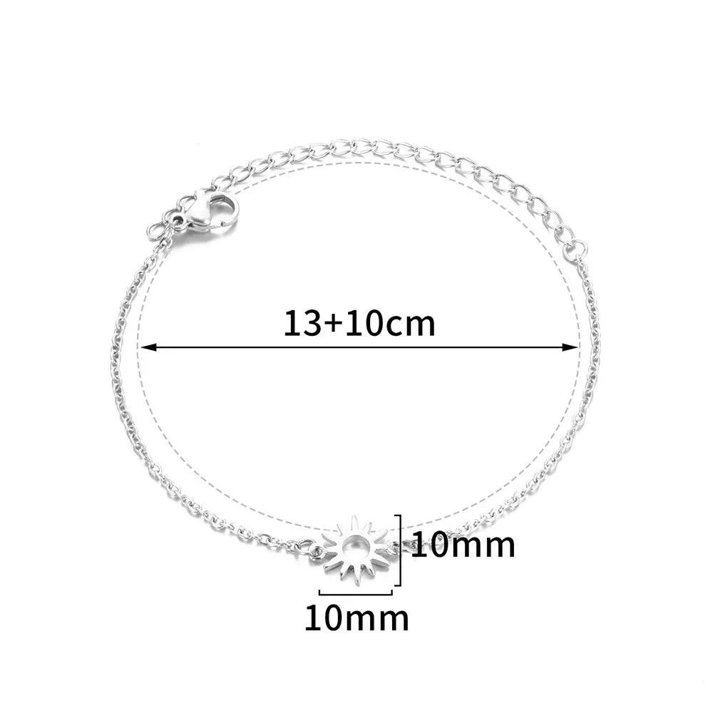 Anklets For Women Summer Beach Accessories Stainless Steel Geometric Chain Anklet Gold Color Leg Bracelets Bodychain Gifts