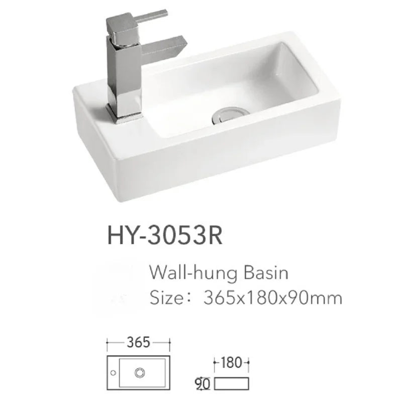 Bathroom Mini Wall-mounted Wash Basin Balcony Ultra-narrow Ceramic Bathroom Sink Family Bedroom Wall-mounted Wash Basin