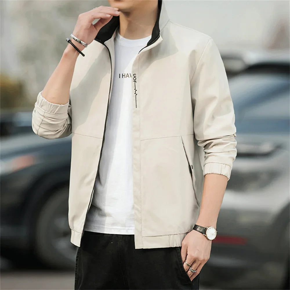 Men's Coat 2025 Spring Autumn Mens Jackets Hip Hop Street Thin Coat Sports Black Loose Windbreaker Men Clothing Men's Coat