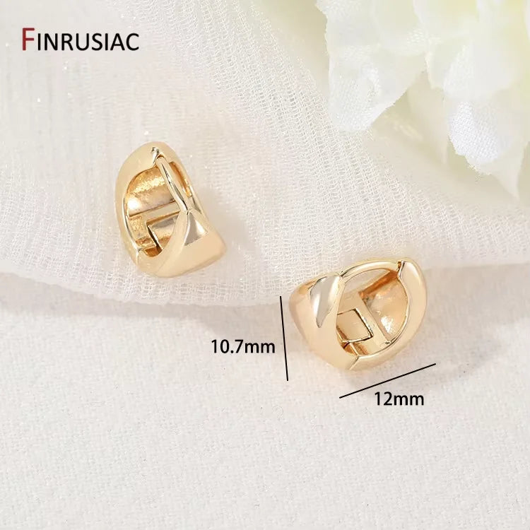 New Trendy Real Gold Plated Round Hoop Earrings For Women Girls Ladies Big Hoops Gold Circle Ring Earrings Party Gift