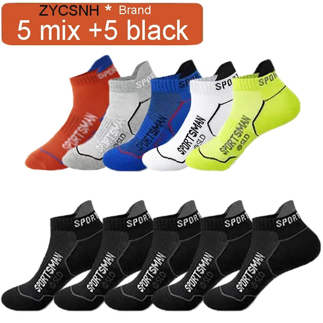 10 Pairs High Quality Socks Men's Summer Man Short Socks Breathable Ankle Socks Cotton Sports Socks Black Thin Cut Run Men Socks