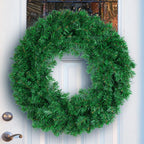 30/40/50cm Artificial Green Wreath PVC Wall Wreaths Seasonal Home The Wreath Christmas Ribbon Wreath Front Door Fall Wreaths