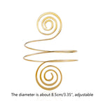 Upper Arm Bracelet Metal Coil Swirl Spiral Shape Armband Cuff Fashion Simple Arm Bangle Armlet Adjustable for Women Girl