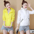 Women's Jacket 2025 New Summer Sun Protection Thin Coat Zipper Hooded Loose Windbreaker Jackets Famale Basic Coats Outwear