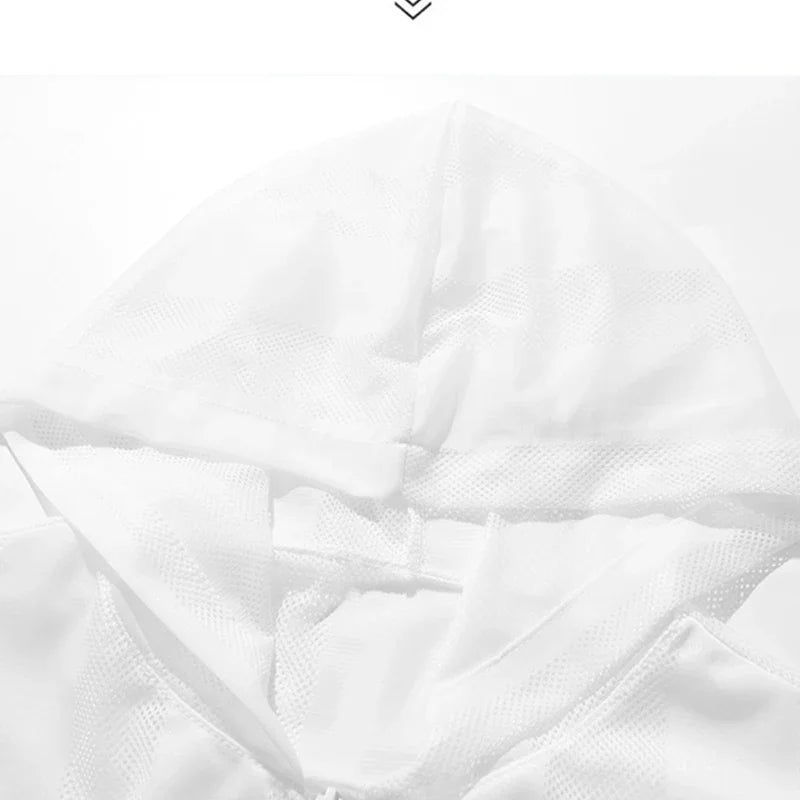 Summer Men's Sun Protection Clothing Lightweight Breathable Ice Silk Hooded Quick Dry Jacket Outdoor Anti-ultraviolet Skin Coat